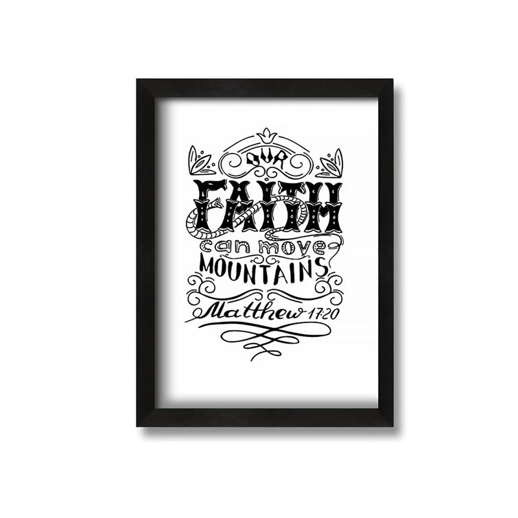 ClassicLiving Faith Can Move Mountains Picture Frame Typography on